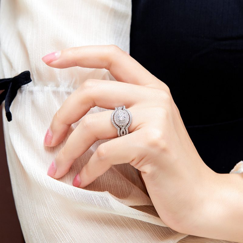 Merryqueen 451 sterling silver engagement wedding ring