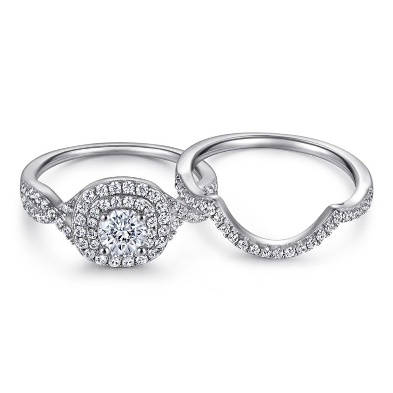 Merryqueen 451 sterling silver engagement wedding ring