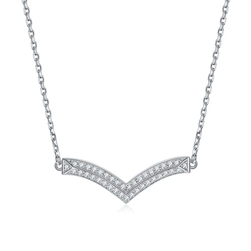 Simple Korean version of s925 sterling silver all-match round diamond clavicle chain temperament lady necklace factory direct sale