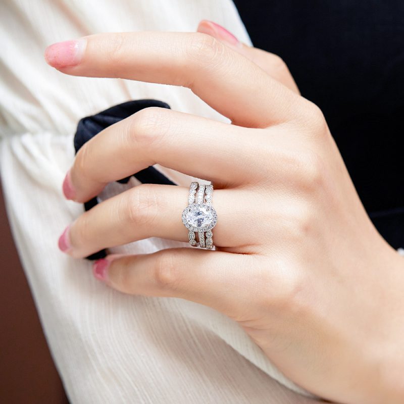 Merryqueen 468 sterling silver engagement wedding ring