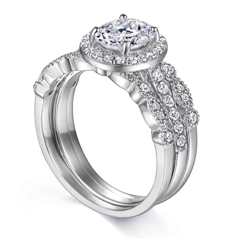 Merryqueen 468 sterling silver engagement wedding ring