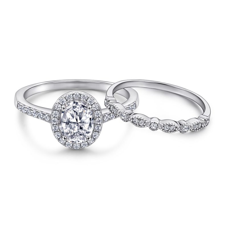 Merryqueen 468 sterling silver engagement wedding ring
