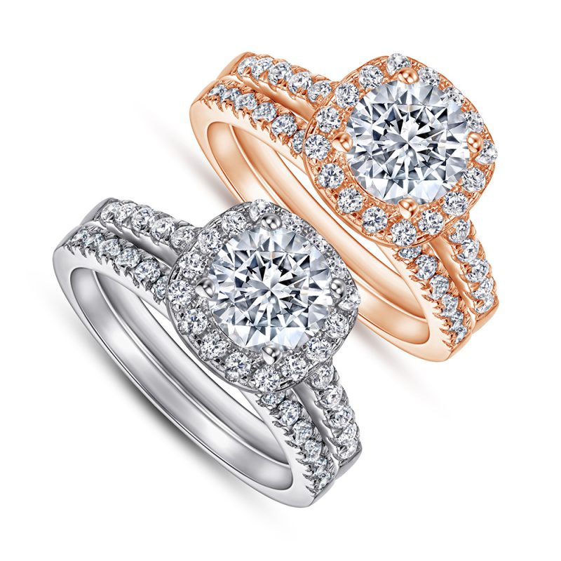 Merryqueen 007 sterling silver engagement wedding ring