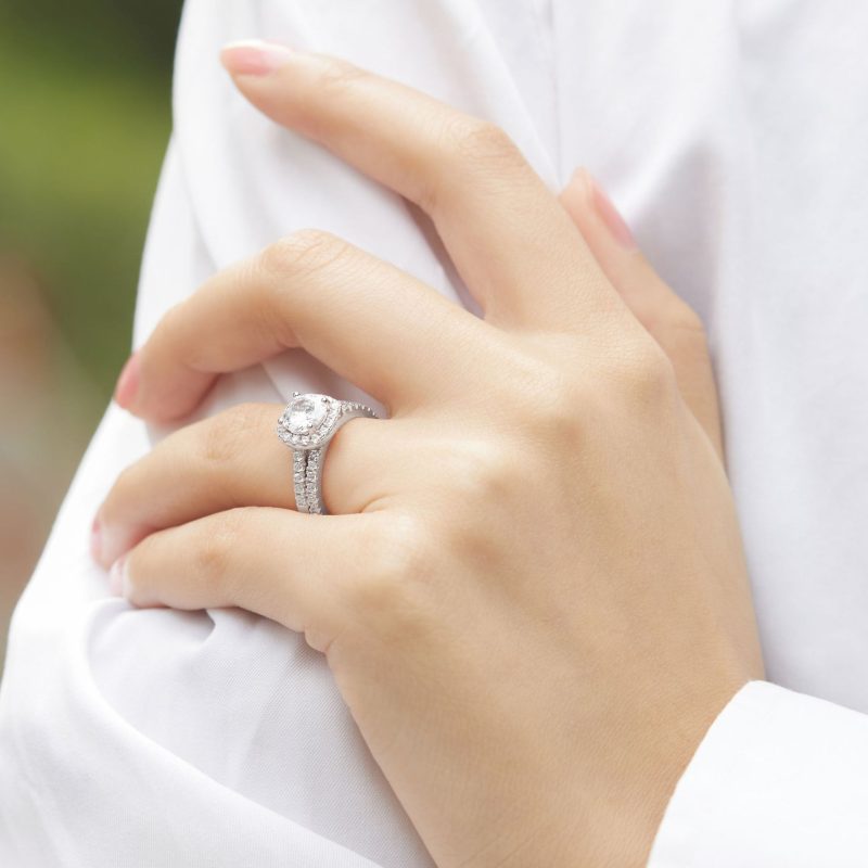 Merryqueen 007 sterling silver engagement wedding ring