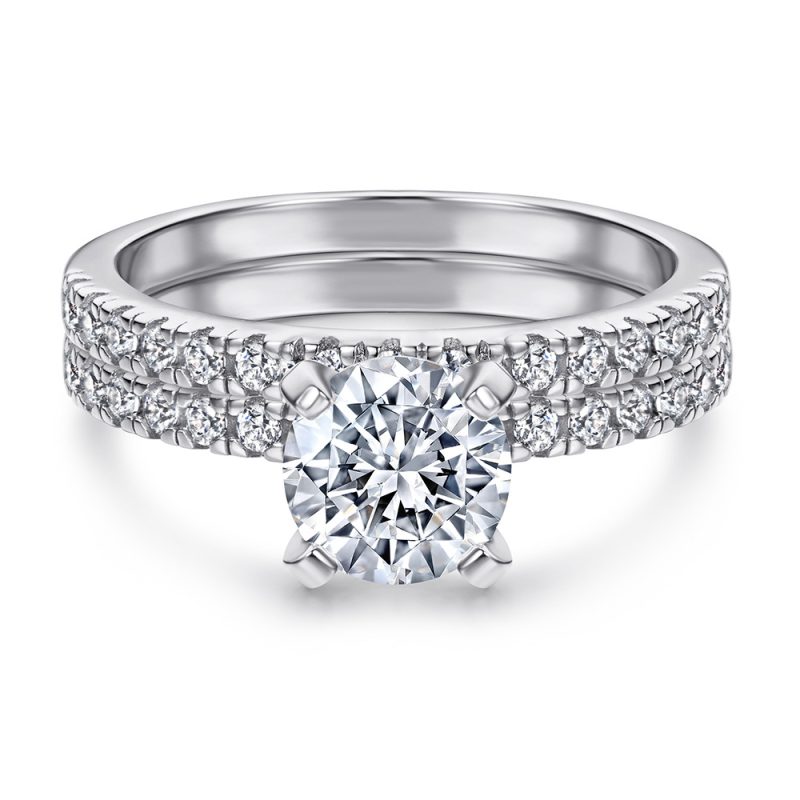 Merryqueen 008 sterling silver engagement wedding ring