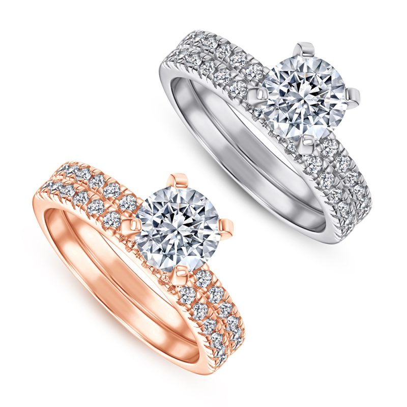 Merryqueen 008 sterling silver engagement wedding ring