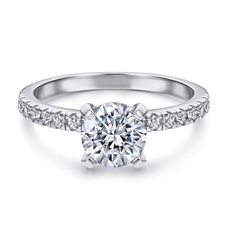 Merryqueen 008 sterling silver engagement wedding ring