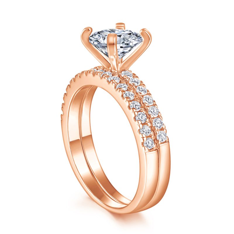 Merryqueen 008 sterling silver engagement wedding ring