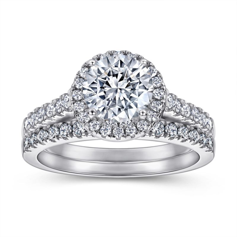 Merryqueen 009 sterling silver engagement wedding ring