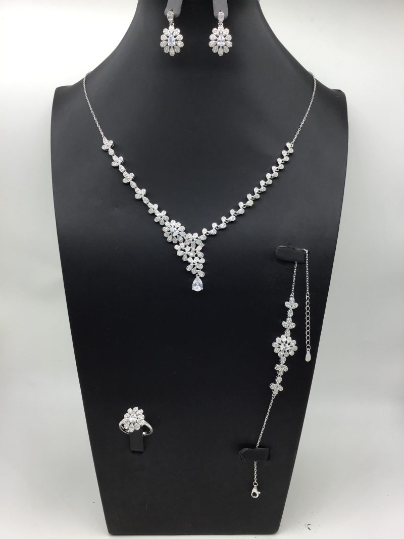 Hot selling sterling silver 925 or Brass zircon stone set jewelry