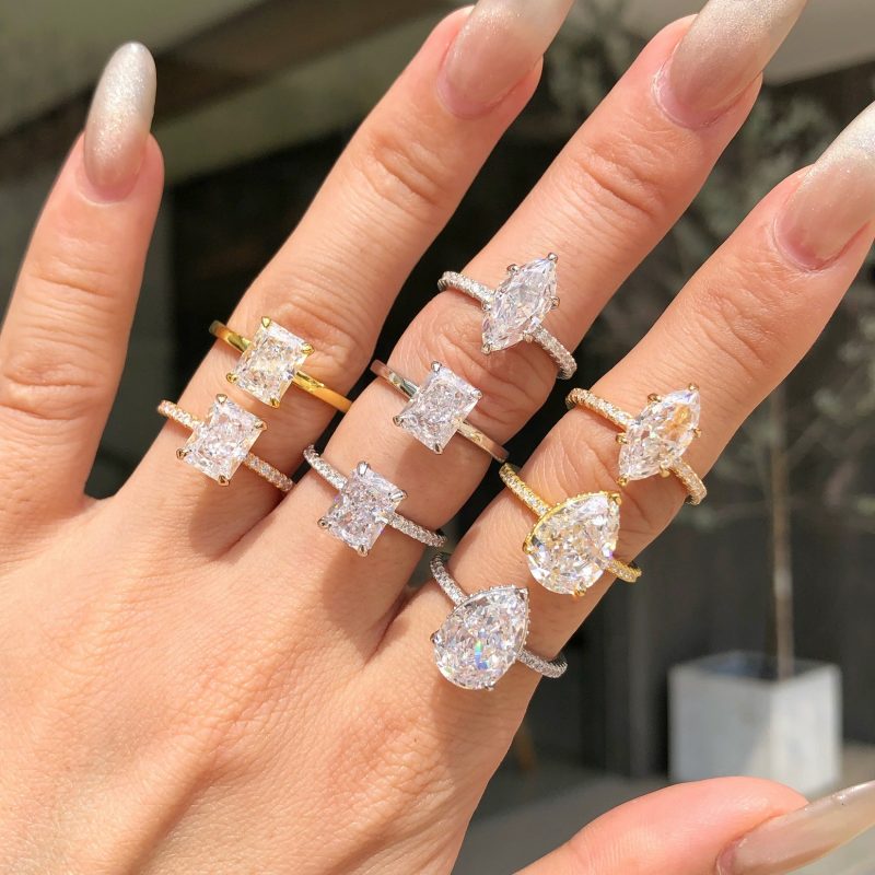Hot selling fashion good quality more than 500 models S925 Moissnaite rings