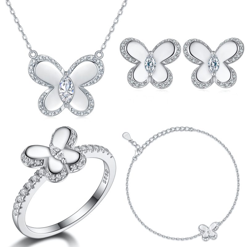 Hot selling shell sterling silver 925 Zircon stone set jewelry