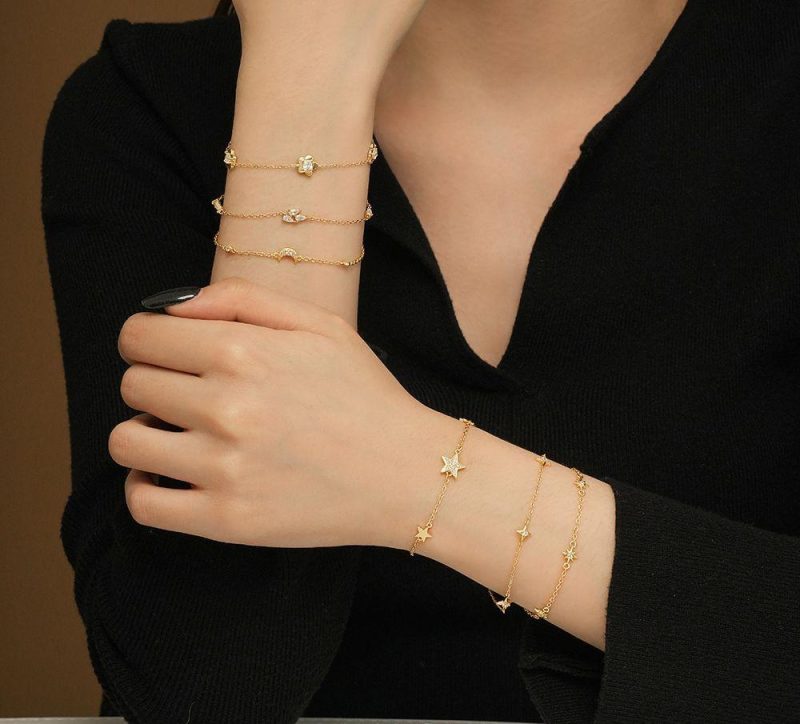Custom 18K/14K/10K Diamond/Lab diamond real gold fashion bracelets
